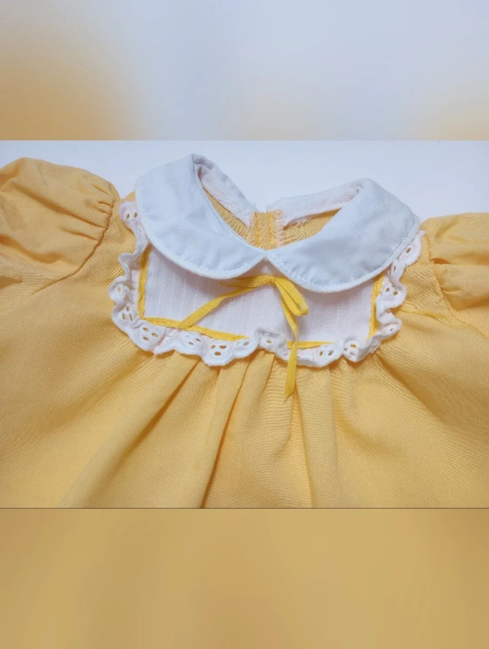 Cabbage Patch Kids Doll Clothes, Yoke Dress & Bloomers Golden Yellow 13H OK CPK